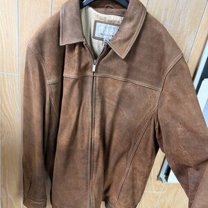 Wilsons Leather Tan Military Jacket for Men